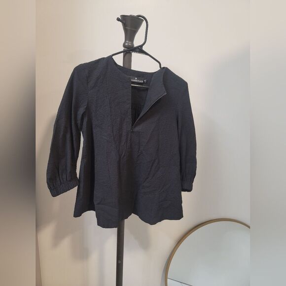 Pomander Place Tuckernuck Black Quarter Zip Tunic Top Xs - Picture 1 of 5